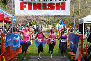 happy team finish by the Booty Camp Girls